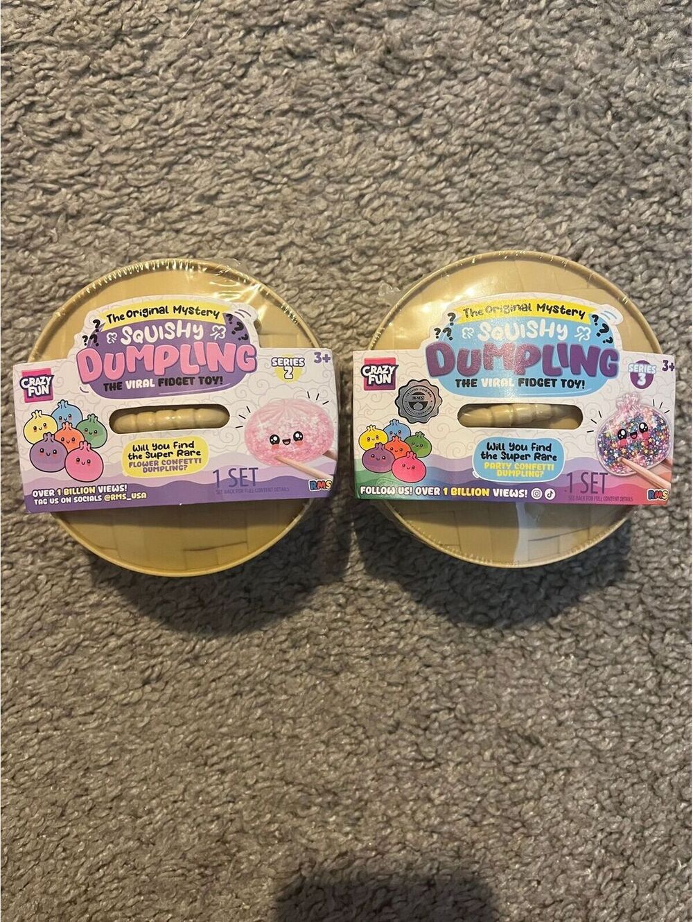 2 Pack RMS Mystery Squishy Dumplings Flower Confetti Party Confetti Viral Fidget